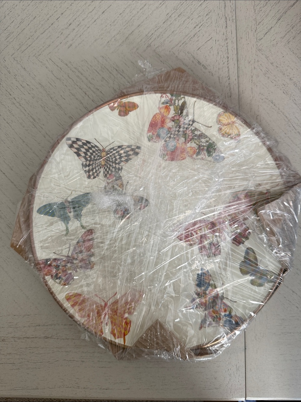 MacKenzie-Childs Butterfly Serving Plates TWO PACK — Multicolor on White